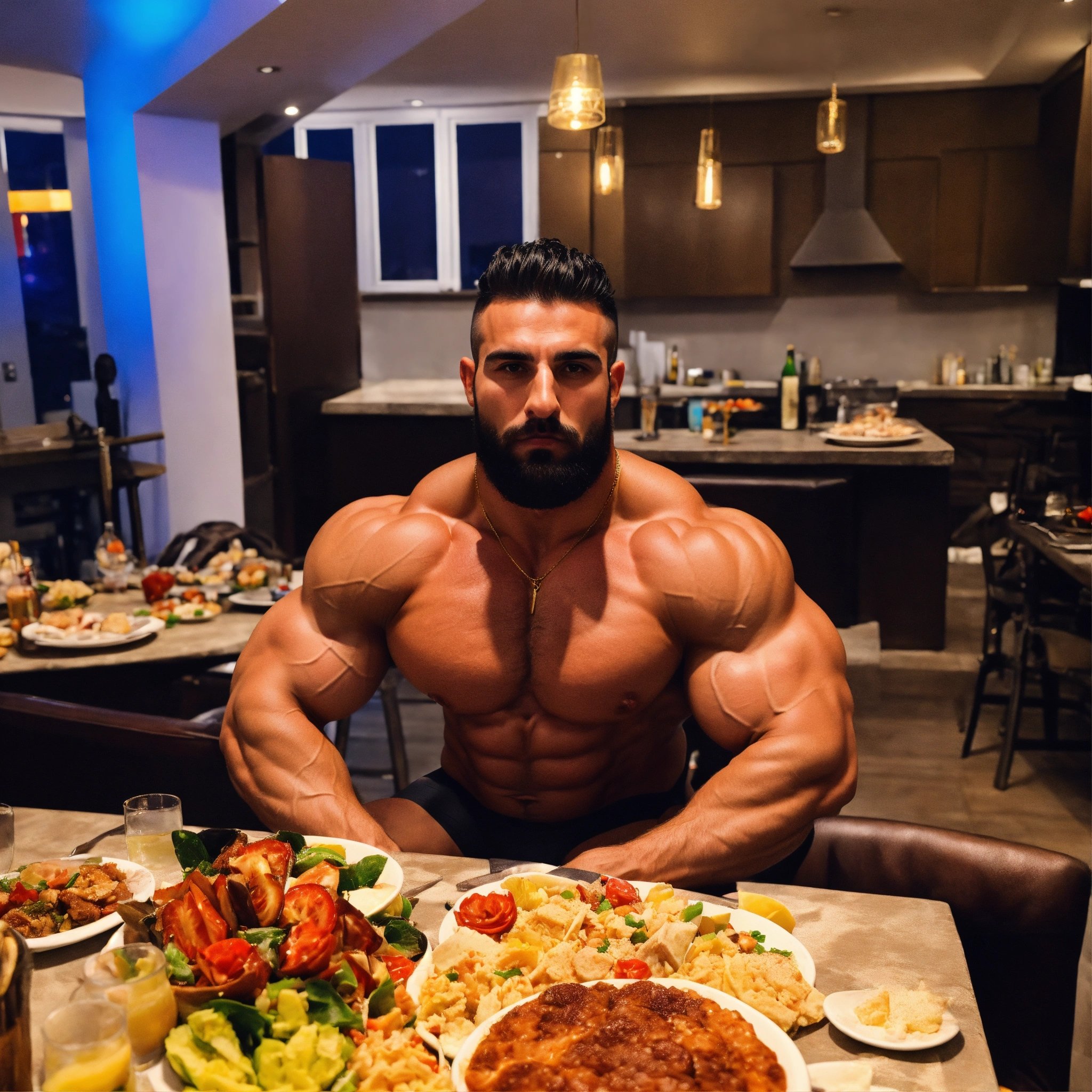 man eating protein food